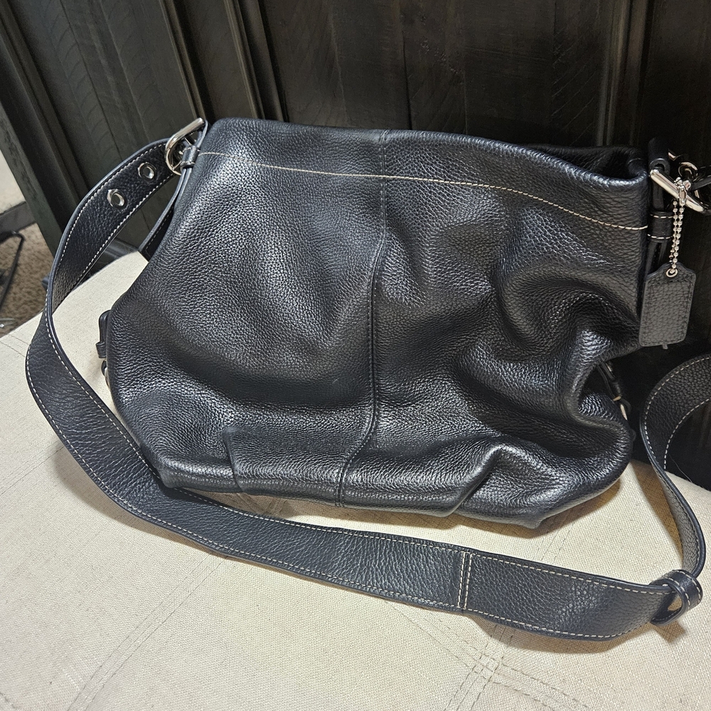 Coach Black Leather Messenger Bag